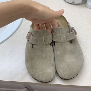 Birkenstock Boston clog soft footbed taupe